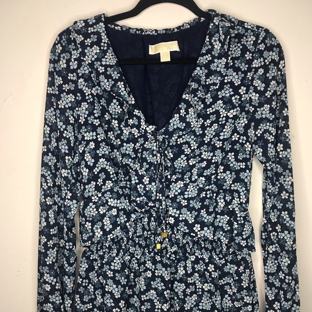 Michael Kors Blue Floral Blouse